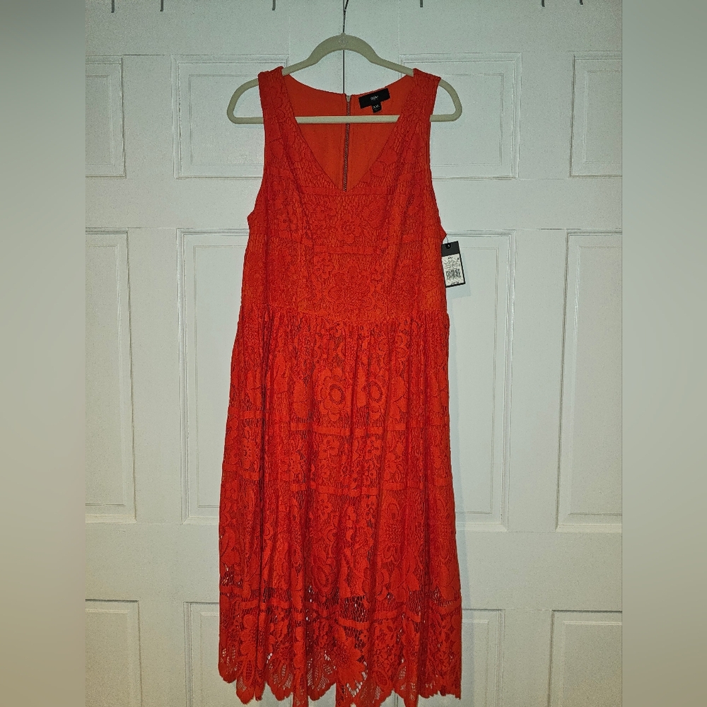 Massimo Orange Halter Midi Sundress Casual